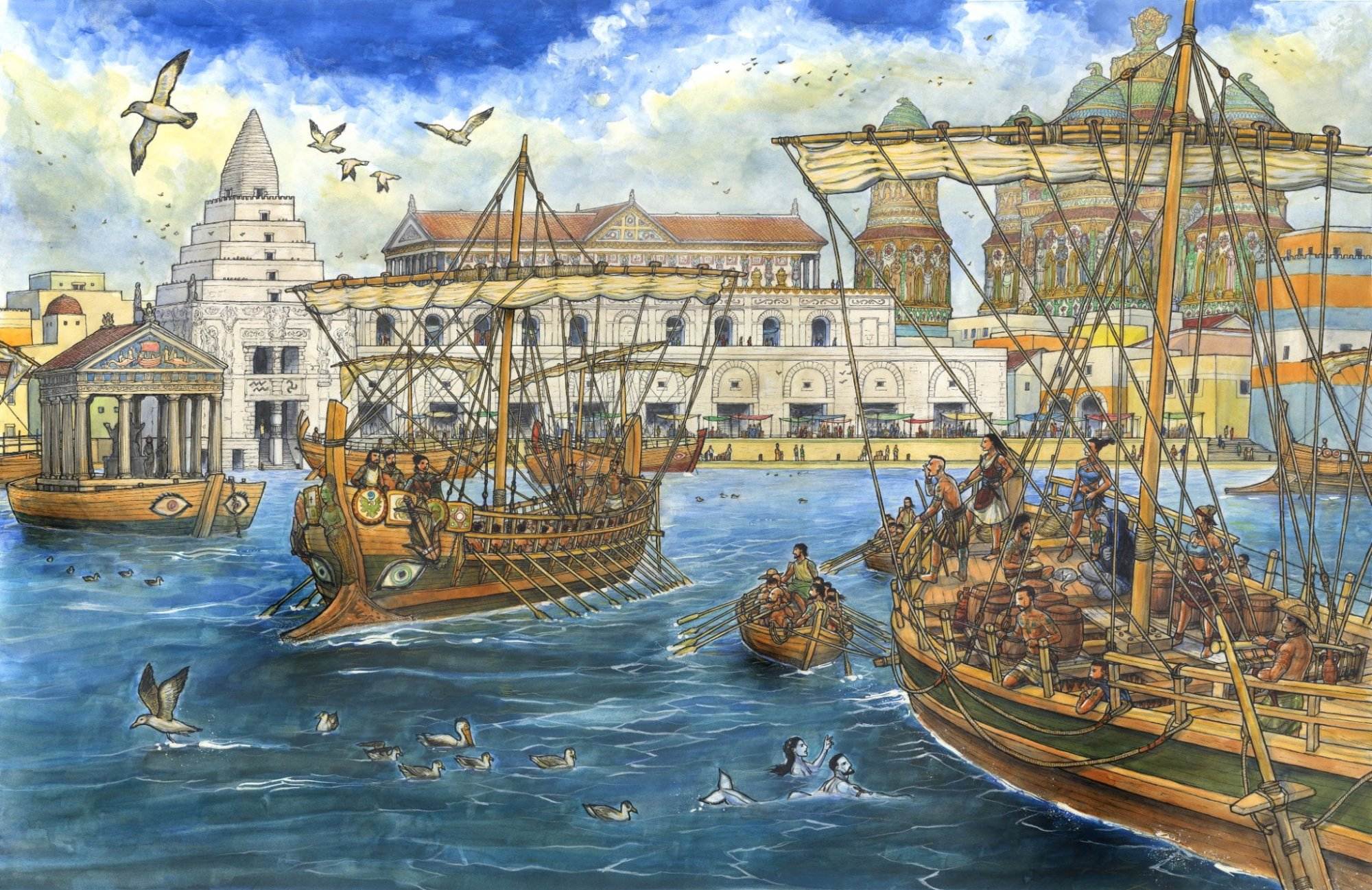 Ships & Shores. It features a merchant tub being towed into Nochet harbor Ships & Shores. It features a merchant tub being towed into Nochet harbor