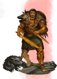 Varakos Wolf-killer is a heavy infantry soldier from the Orlmarth clan of the Colymar Tribe