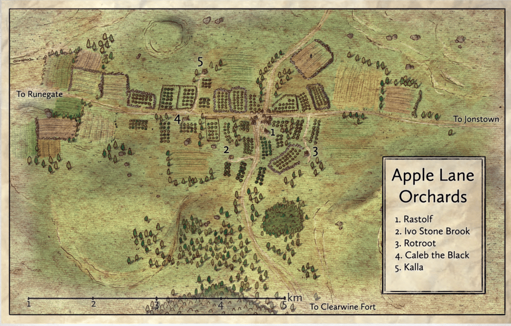 Apple Lane Orchards 1. Rastolf 2. Iva Stone Brook 3. Rotroot 4. Caleb the Black 5. Kalla