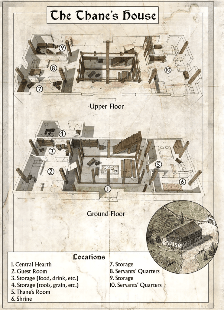 1. The thane's house