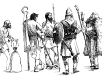 Varsmar A cross section of the Orlmarthing clan is depicted in this picture. From right to left- the clan chieftain carrying the sacred Woodpecker Staff, a thane, a carl farmer, a cottar herdsman, and a stickpicker or thrall. From right to left- the clan chieftain carrying the sacred Woodpecker Staff, a thane, a carl farmer, a cottar herdsman, and a stickpicker or thrall