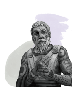 Hastur the Lawspeaker Chief Priest of Lhankor Mhy. Male, age 45. Ernaldoring clan